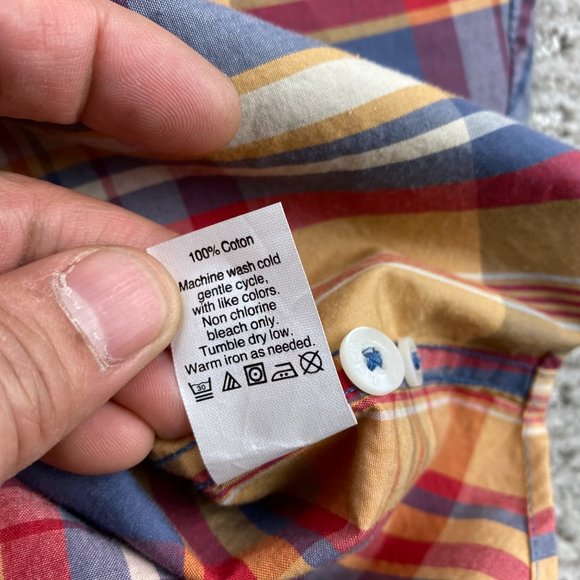 J. Crew Shirt Men Small S Multicolor Plaid Button Up Slim Fit Short Sleeve - Picture 7 of 10